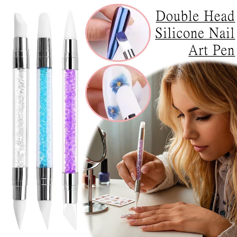 Nail Art Double‑Head Silicone  - Wax Applicator Pad ulasan dan harga
